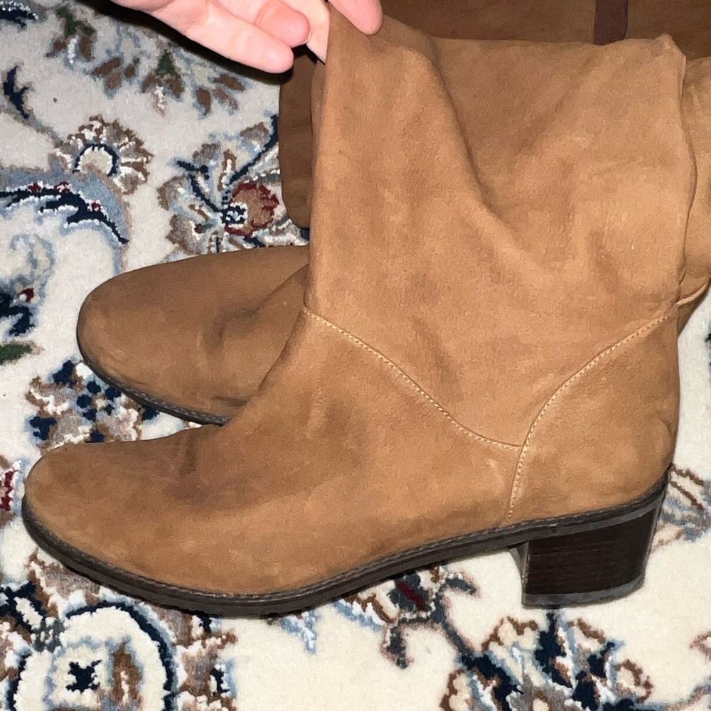 Stuart Weitzman slouchy over the knee boots suede 8.5/38.5